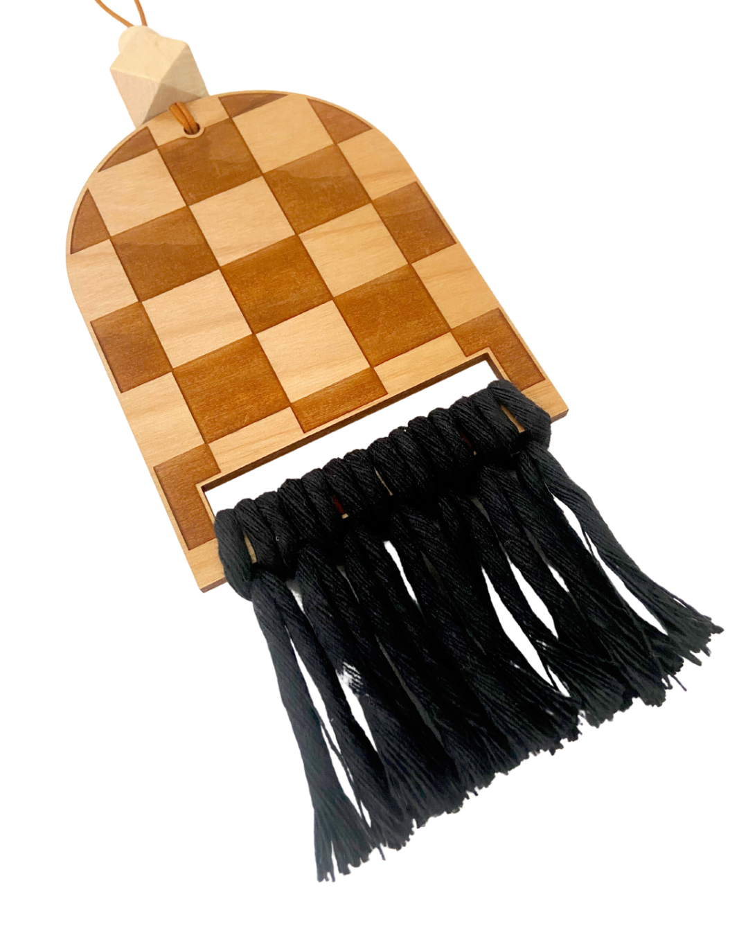 Checkered Dash Hanger - Black