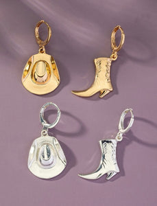 Western Drop Earrings - Silver