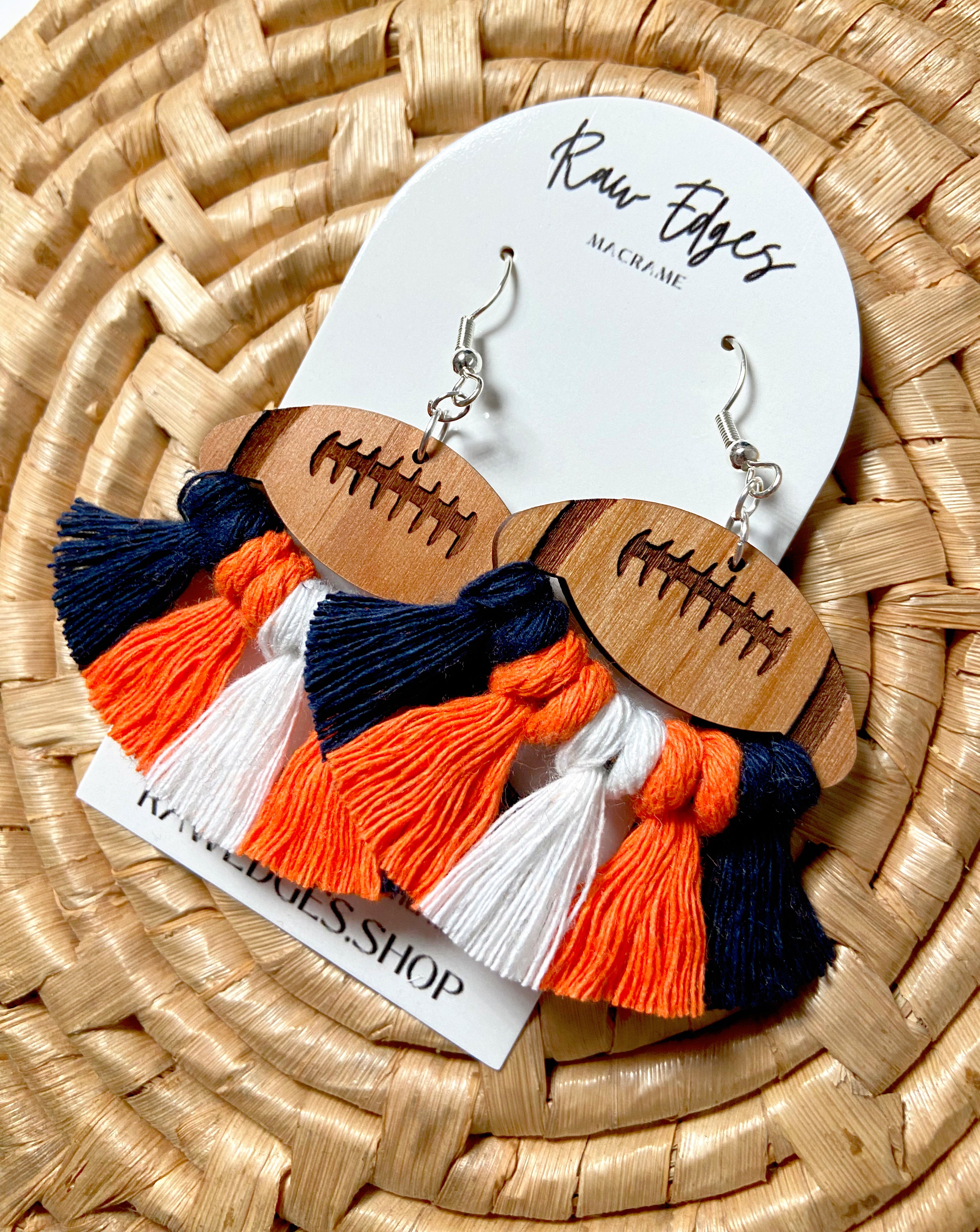 Football Earrings - Broncos