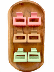 Small Rectangular Claw Clip Set