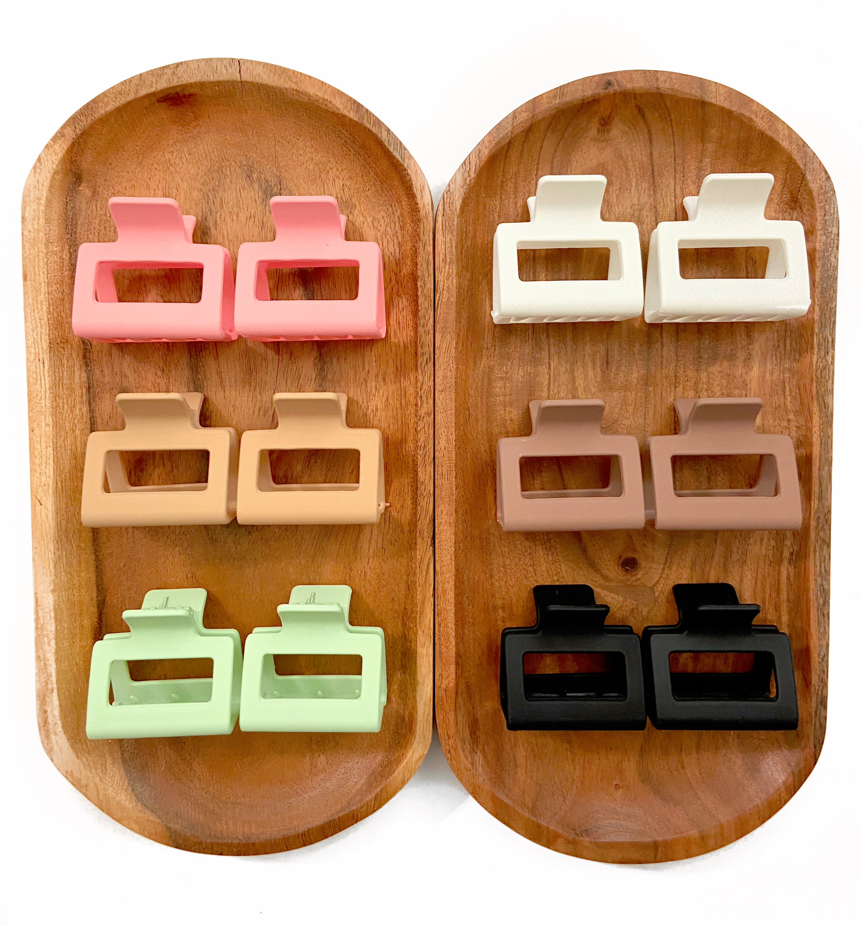 Small Rectangular Claw Clip Set